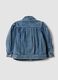 Blue pure cotton jacket with buttons for girls_5