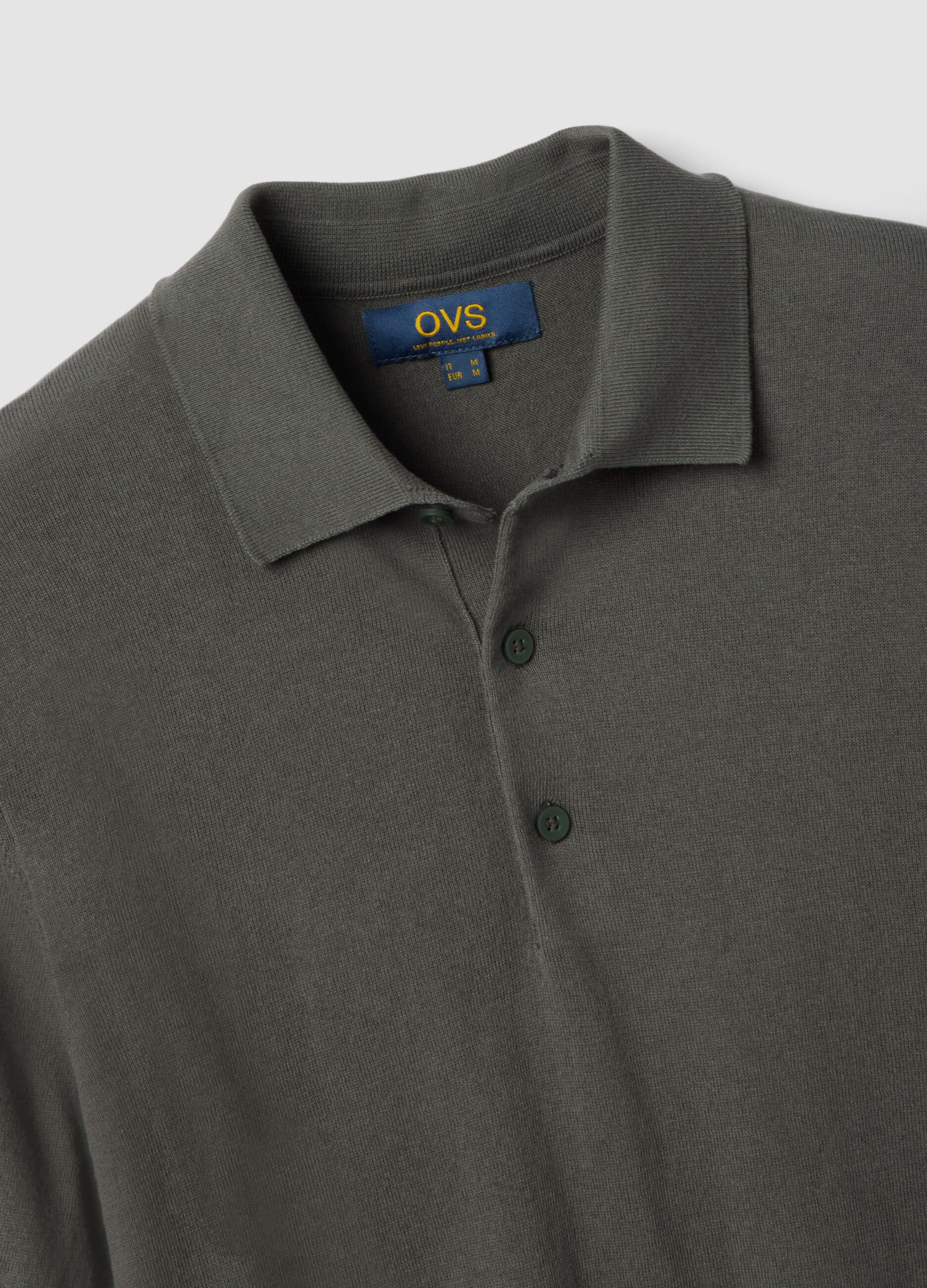 Grey pure cotton polo shirt regular fit