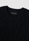 Blue pure cotton sweater with regular fit and woven design_5