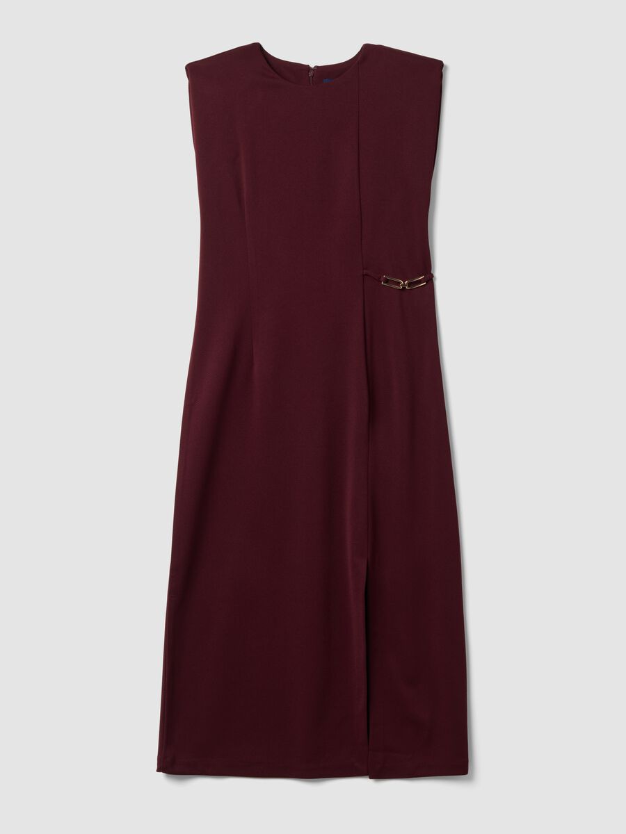Red midi dress in stretch fabric, slim fit_4