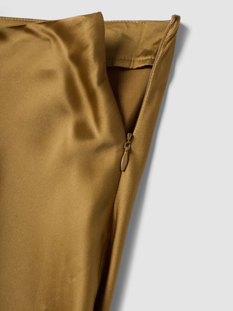 Yellow viscose-blend skirt with lace_2