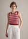 Fitted pure cotton knitted gilet with multicolour stripes_2