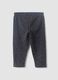 Black organic cotton-blend leggings with animal print for baby girl_1