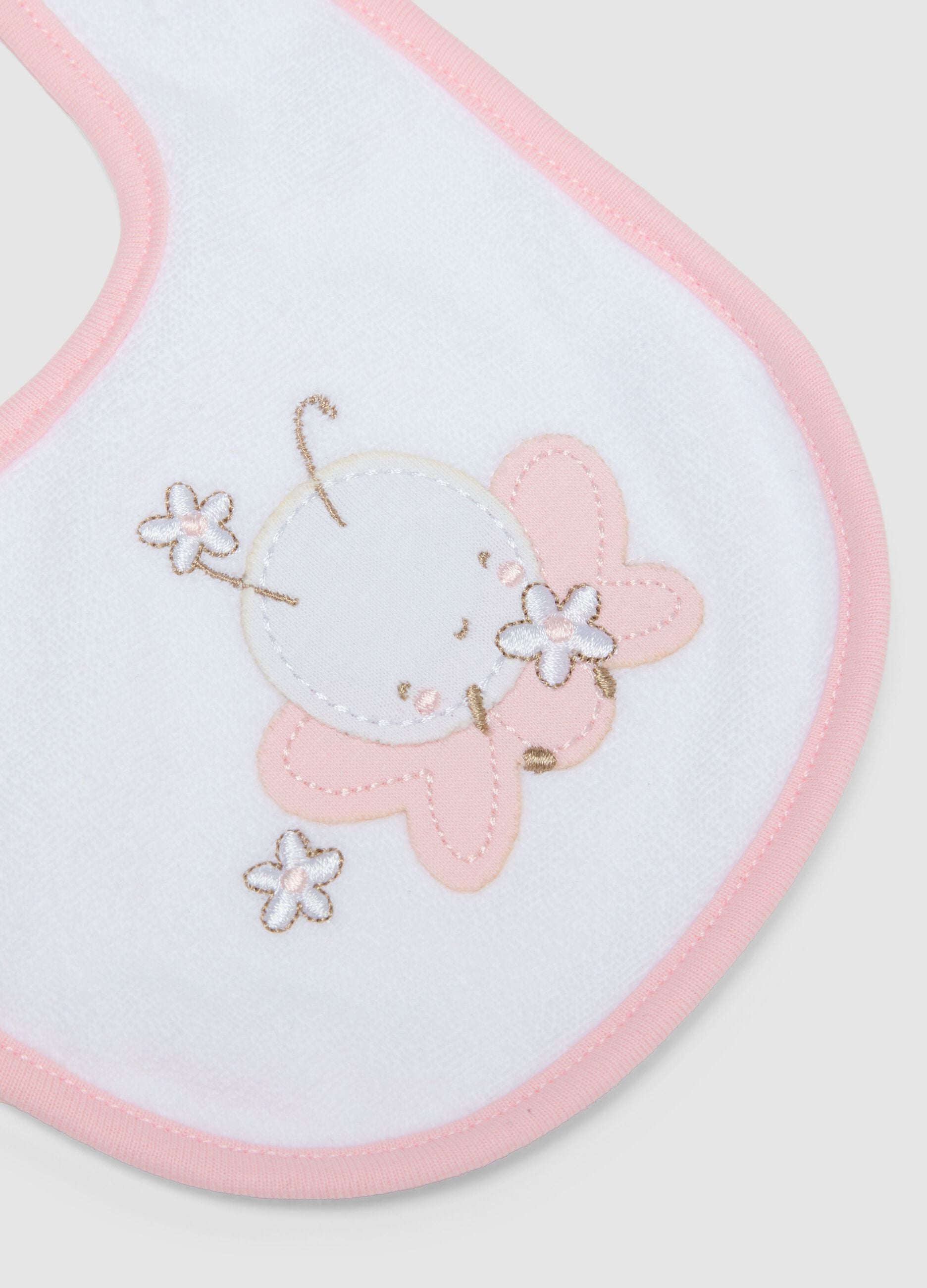 Two-pack of multicolour pure cotton baby bibs with embroidery