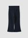 Blue flared leggings in organic cotton and stretch viscose for baby girl_1