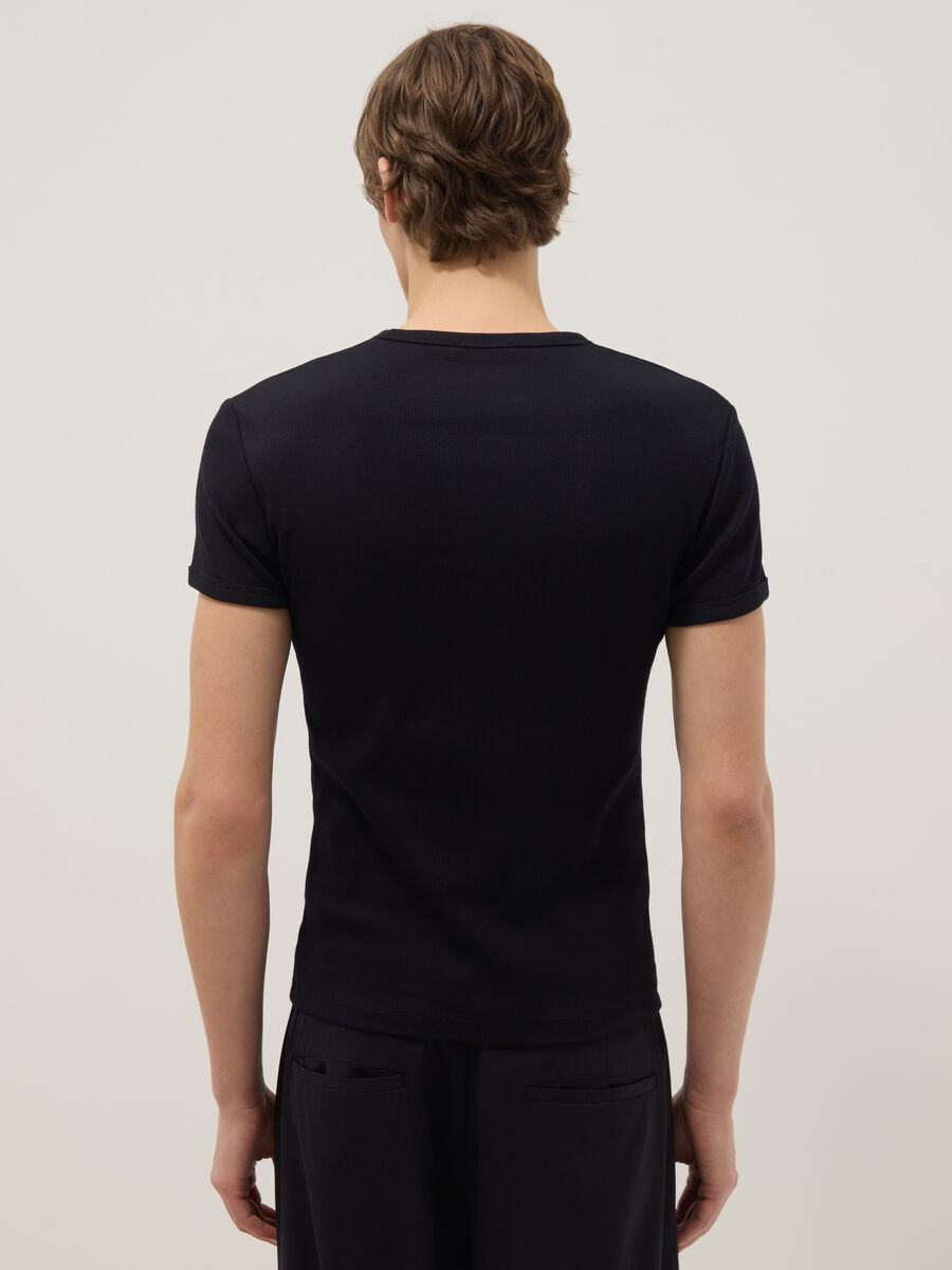 Slim fit black stretch cotton t-shirt_3