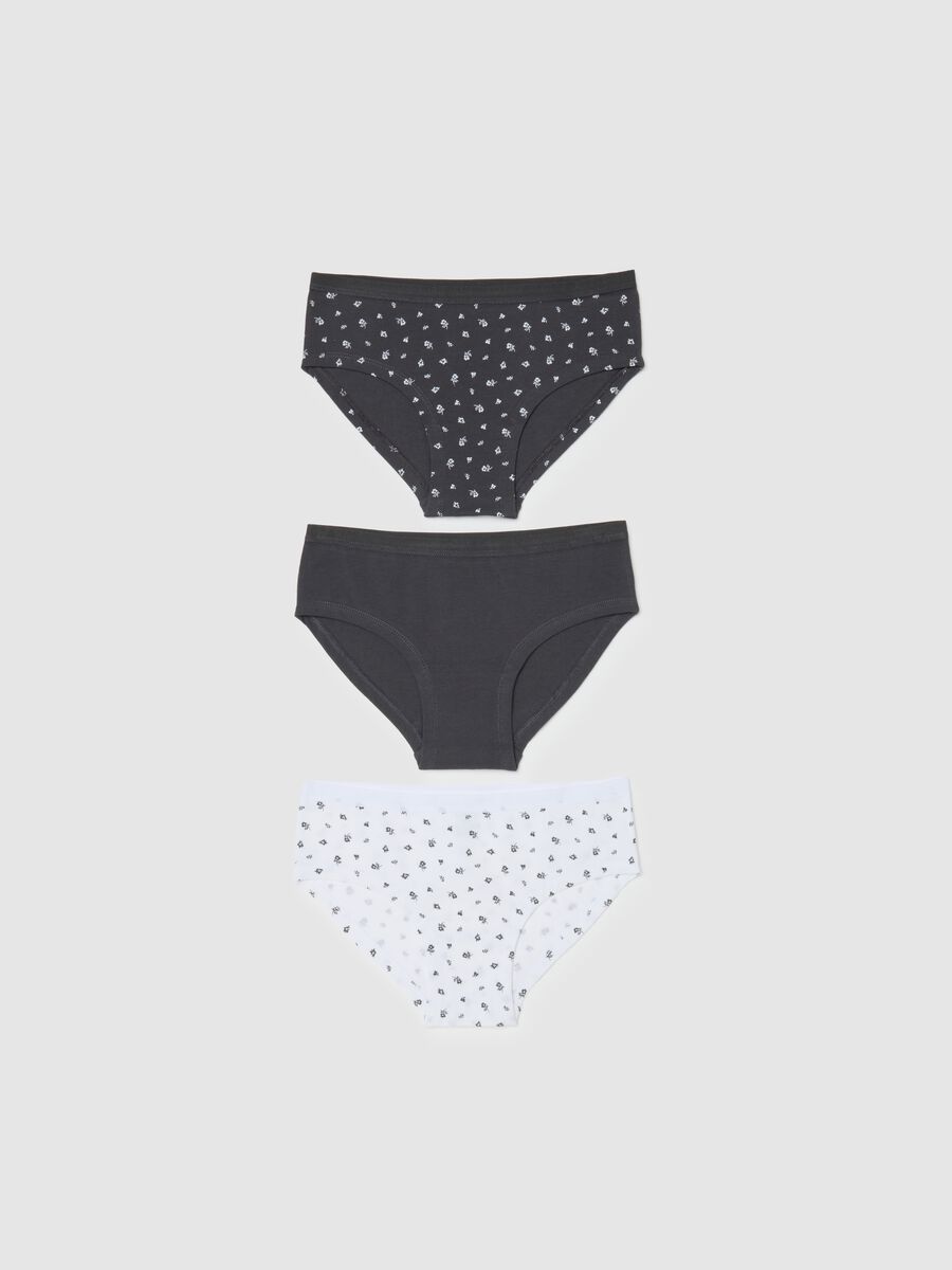 Girl's multicolour cotton blend regular fit brief tripack_0