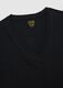 Black pure cotton V-neck regular fit T-shirt_5