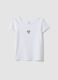 Girls' Slim Fit White Cotton Blend T-shirt_3