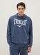 Blue cotton blend hoodie in regular fit with Everlast logo_0