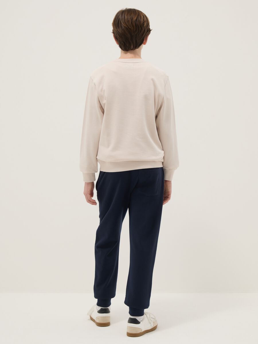 Regular fit boys' blue pure cotton joggers_1