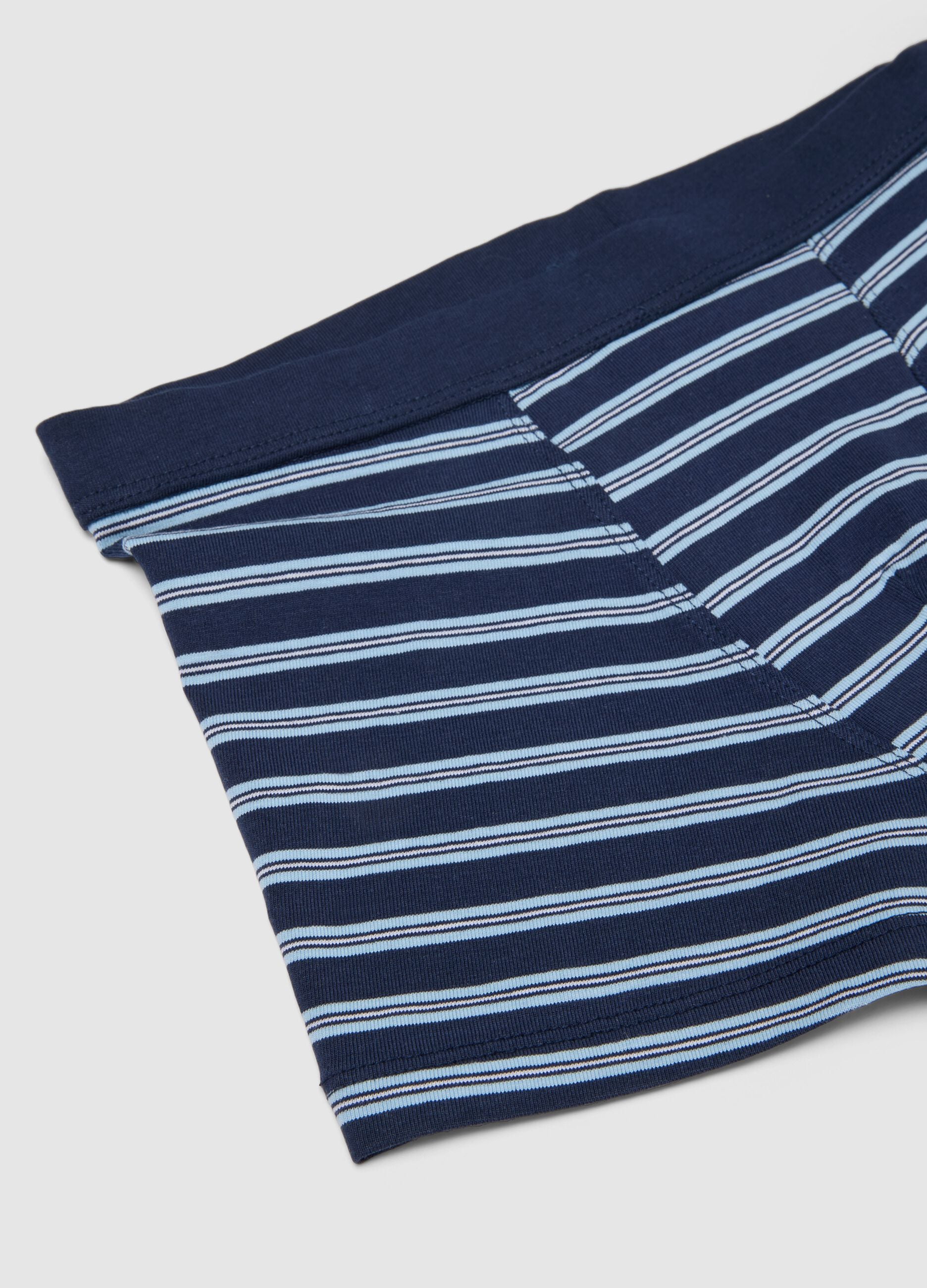 Elasticated cotton boxers with multicolour stripes for boys