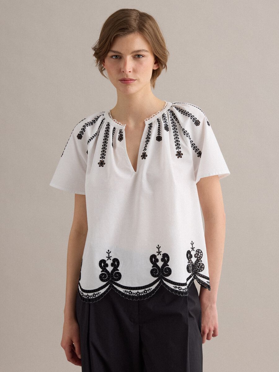 White pure cotton shirt with embroidery_1