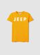 Orange cotton T-shirt for kids, regular fit with print_3