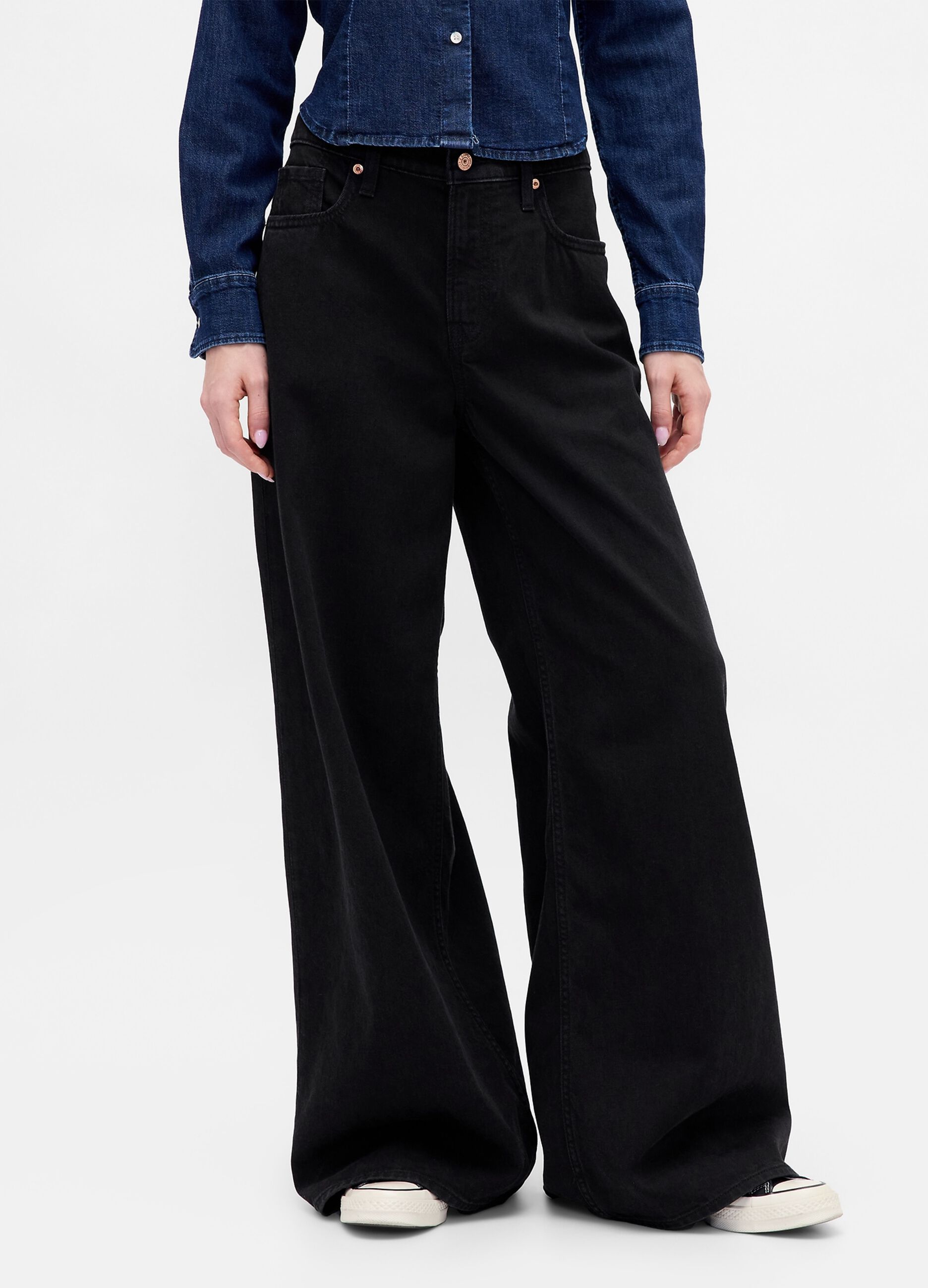 Black Trousers in Lyocell and Cotton
