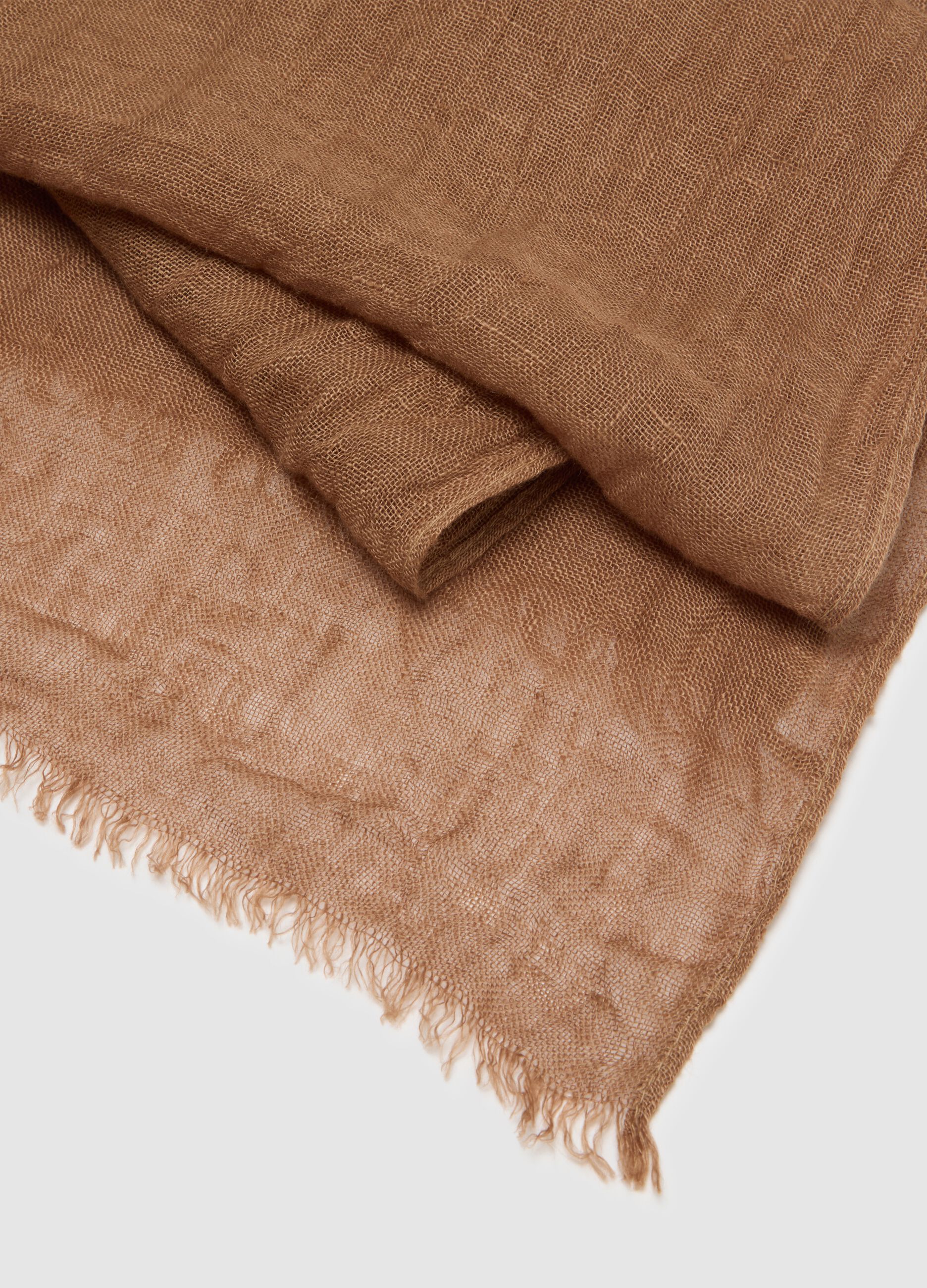 Sciarpa in puro lino marrone