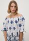 White pure-viscose short-sleeve blouse with paisley print_0