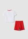 Red and white Ducati cotton jogging set for baby boys, relaxed fit_1
