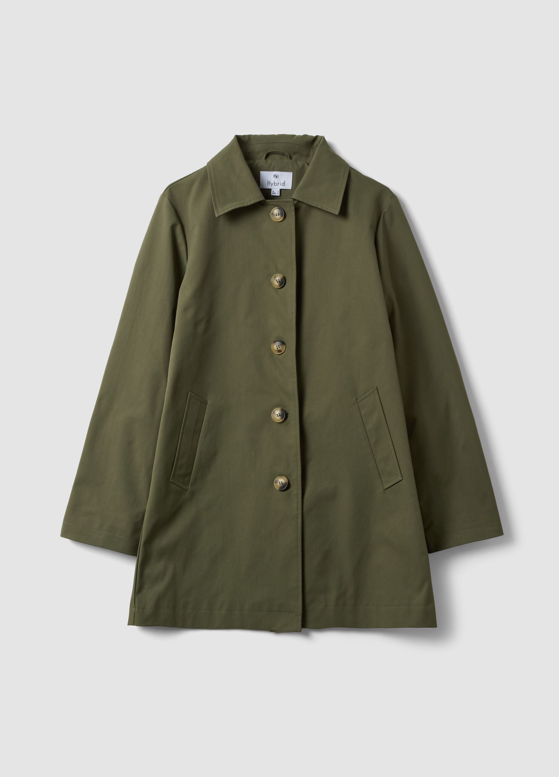 Green jacket with collar and buttons
