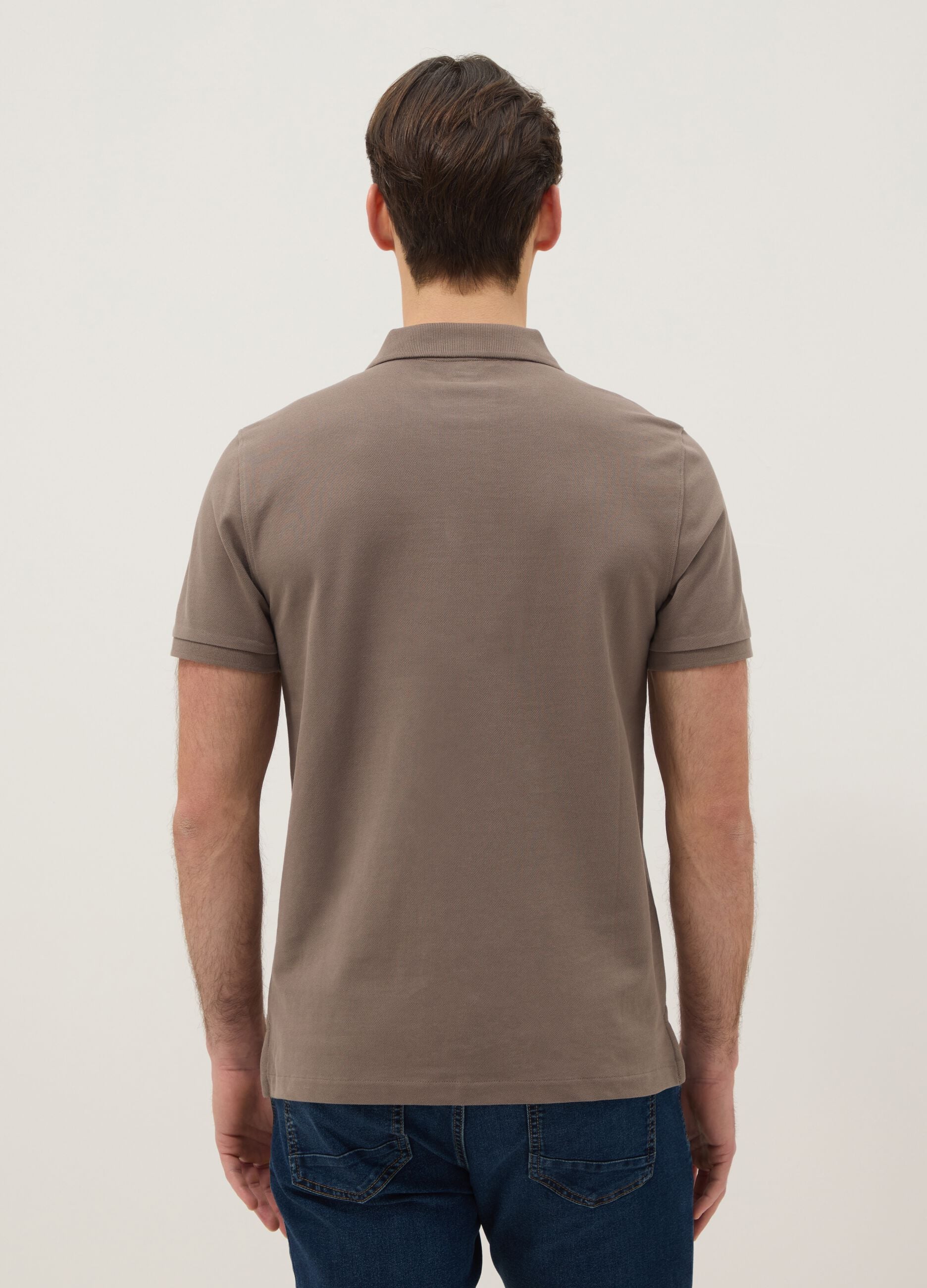 Brown Slim Fit Pure Cotton Polo