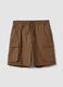 Brown cotton cargo Bermuda shorts with a baggy fit_4