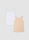 Two-pack of multicolour regular-fit vests in stretch organic cotton_0