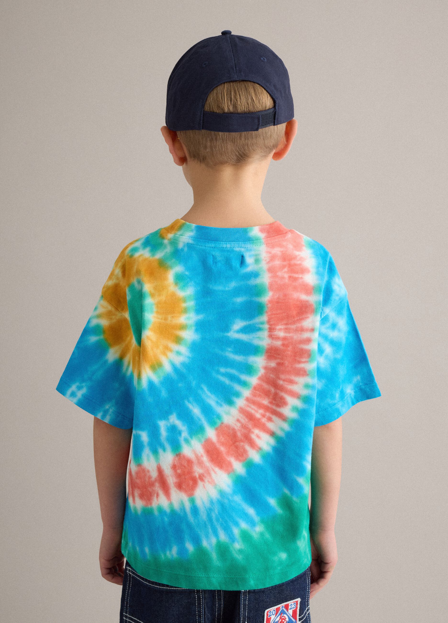 Kids' Regular Fit Multicolour Tie-Dye Pure Cotton T-shirt