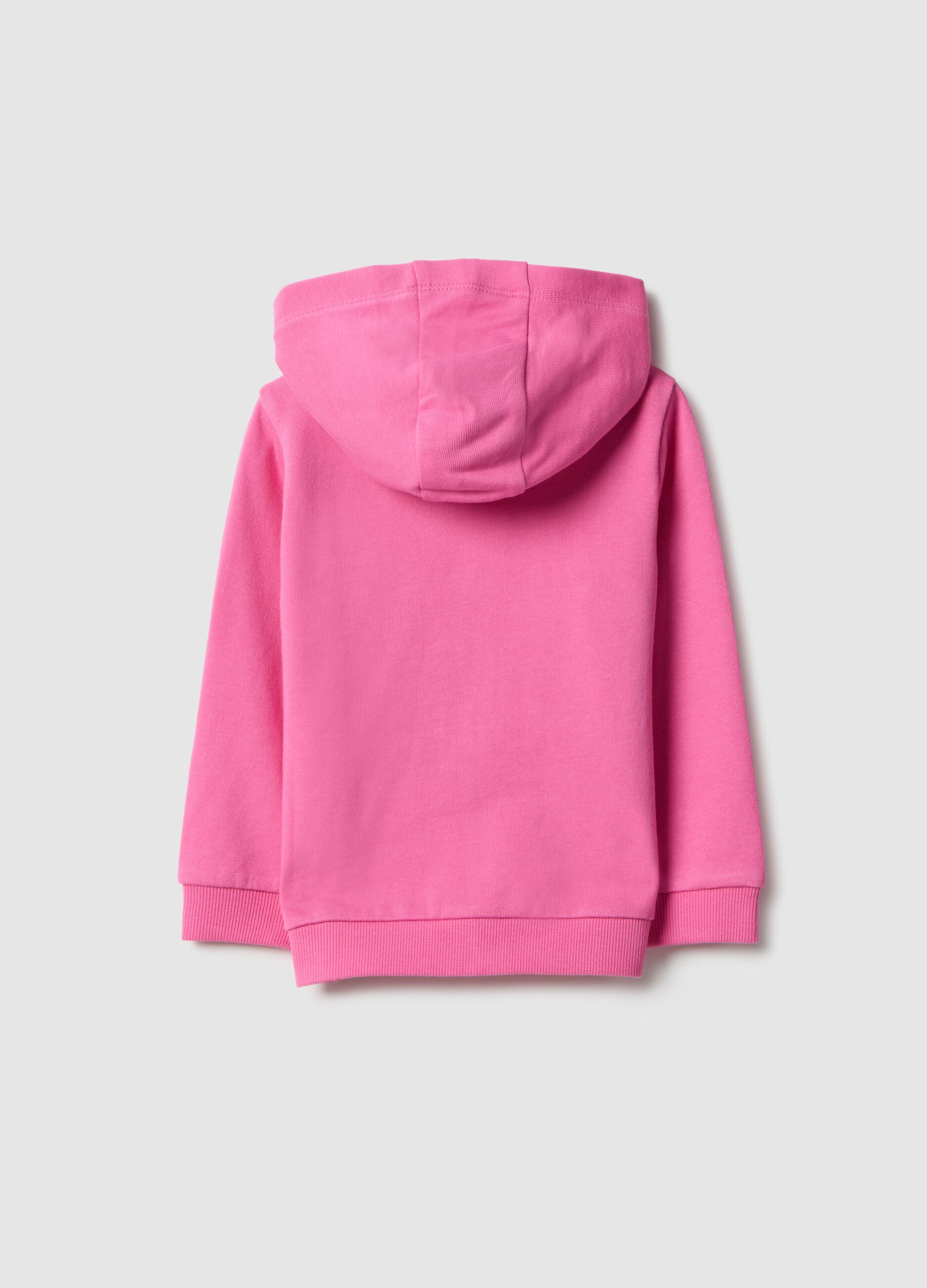 Girls' pink cotton hoodie regular fit