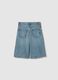 Girls' Regular Fit Blue Denim Cotton Shorts_4