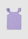 Girls' purple regular fit stretch cotton top with Disney print_1
