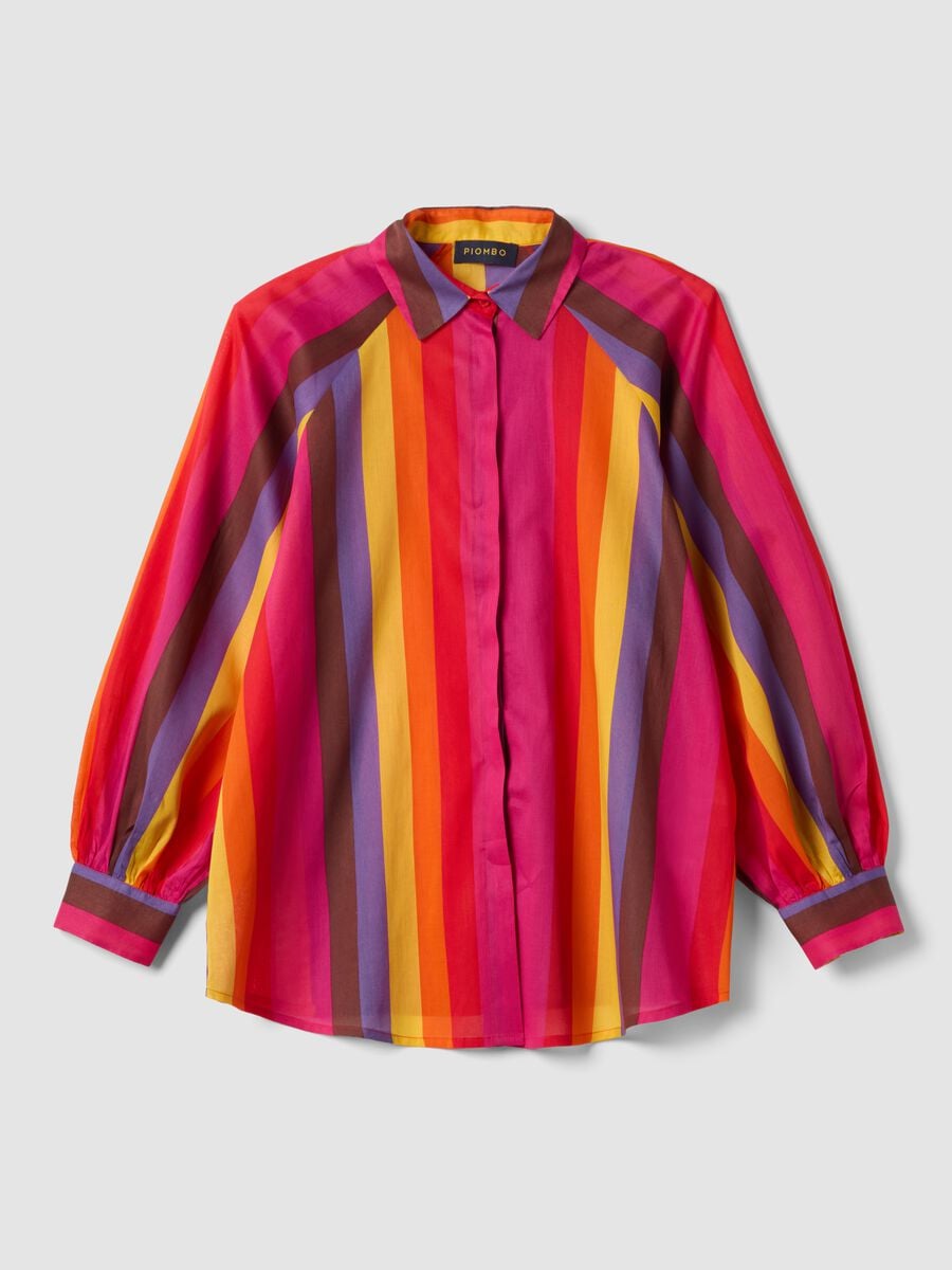 Multicolour pure cotton shirt with classic collar_5