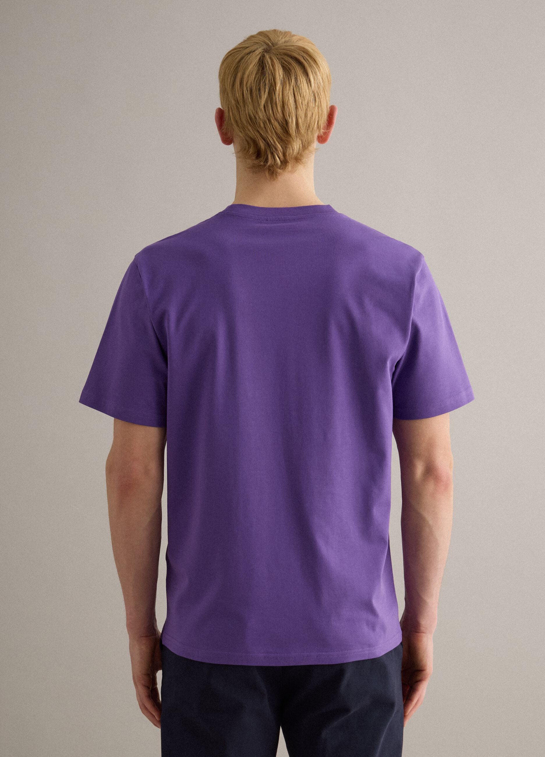 Violet pure cotton crew neck T-shirt relaxed fit