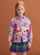 Pink pure viscose patterned shirt with classic collar for girls_1
