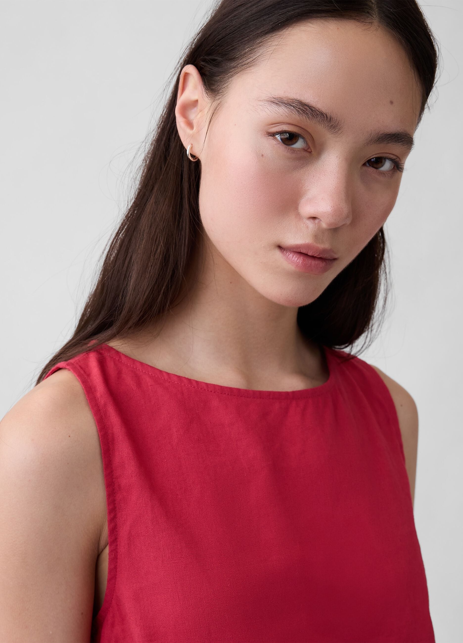 Linen-blend tank top
