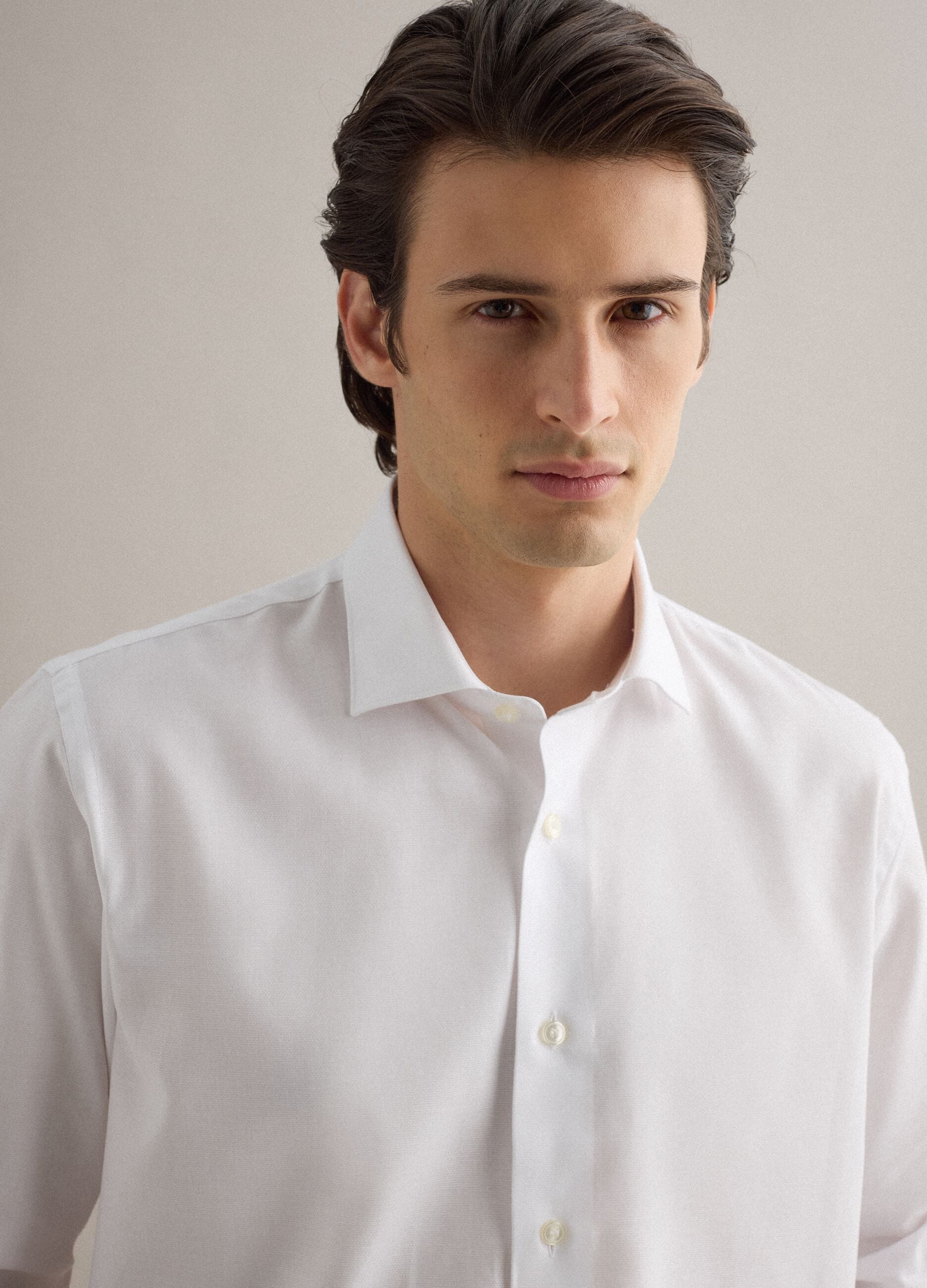 White pure cotton regular fit easy iron shirt