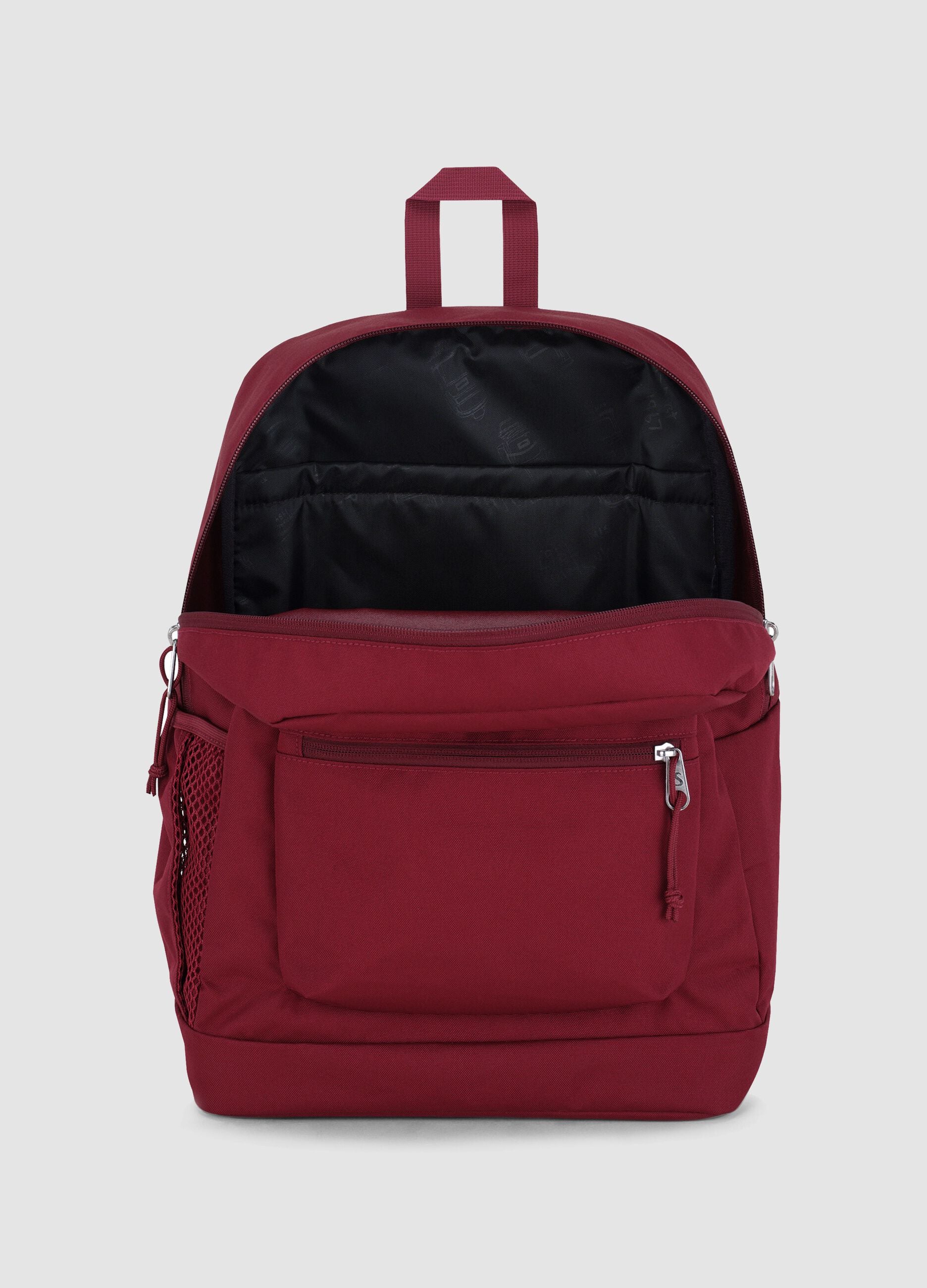 Red backpack with front pocket