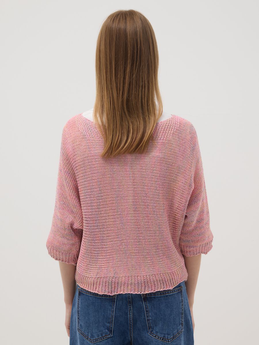 Pink viscose-blend knit top_3