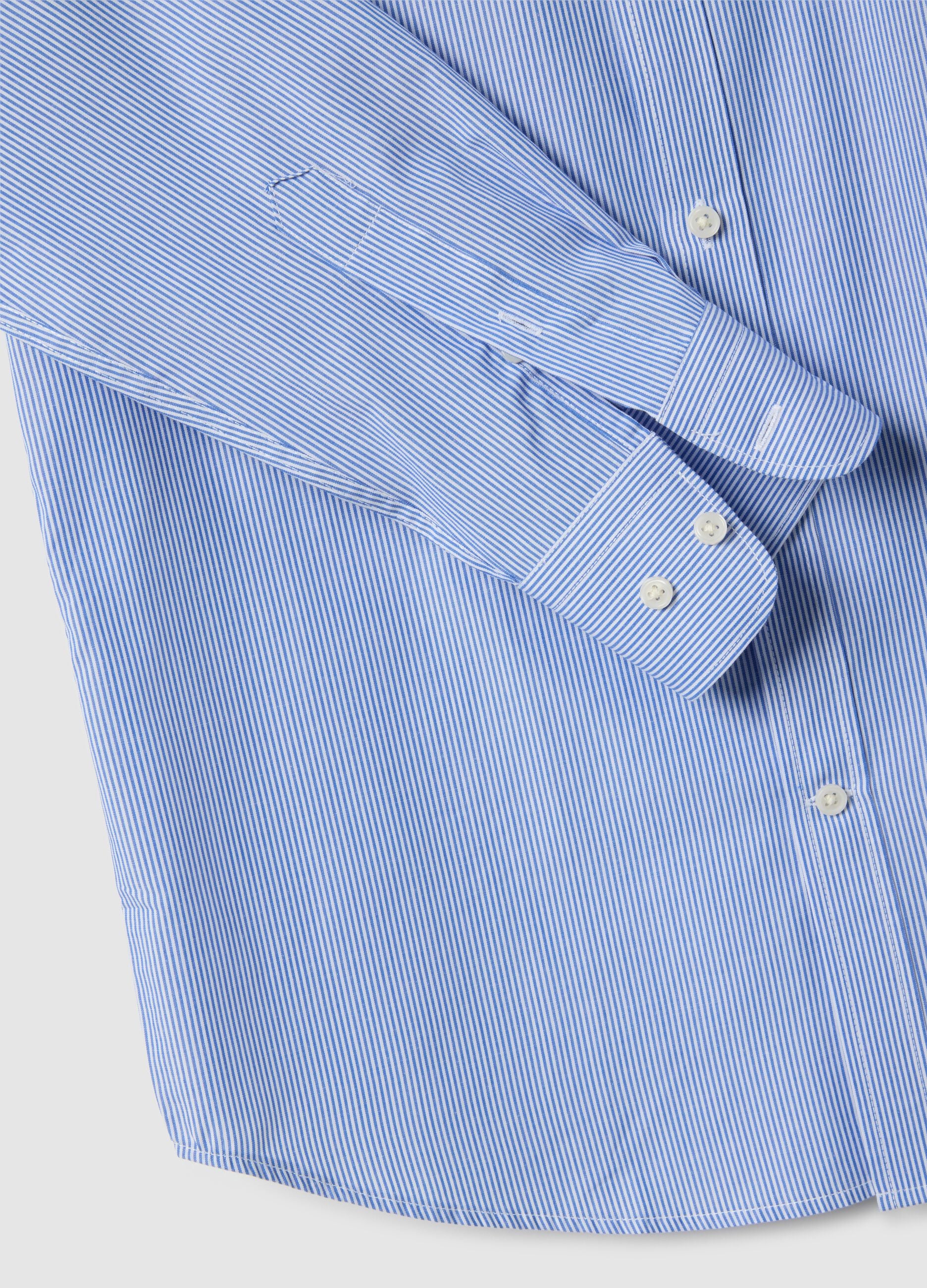 Multicolour striped slim fit cotton blend easy iron shirt