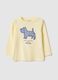 Yellow pure cotton toddler T-shirt, regular fit with print_0