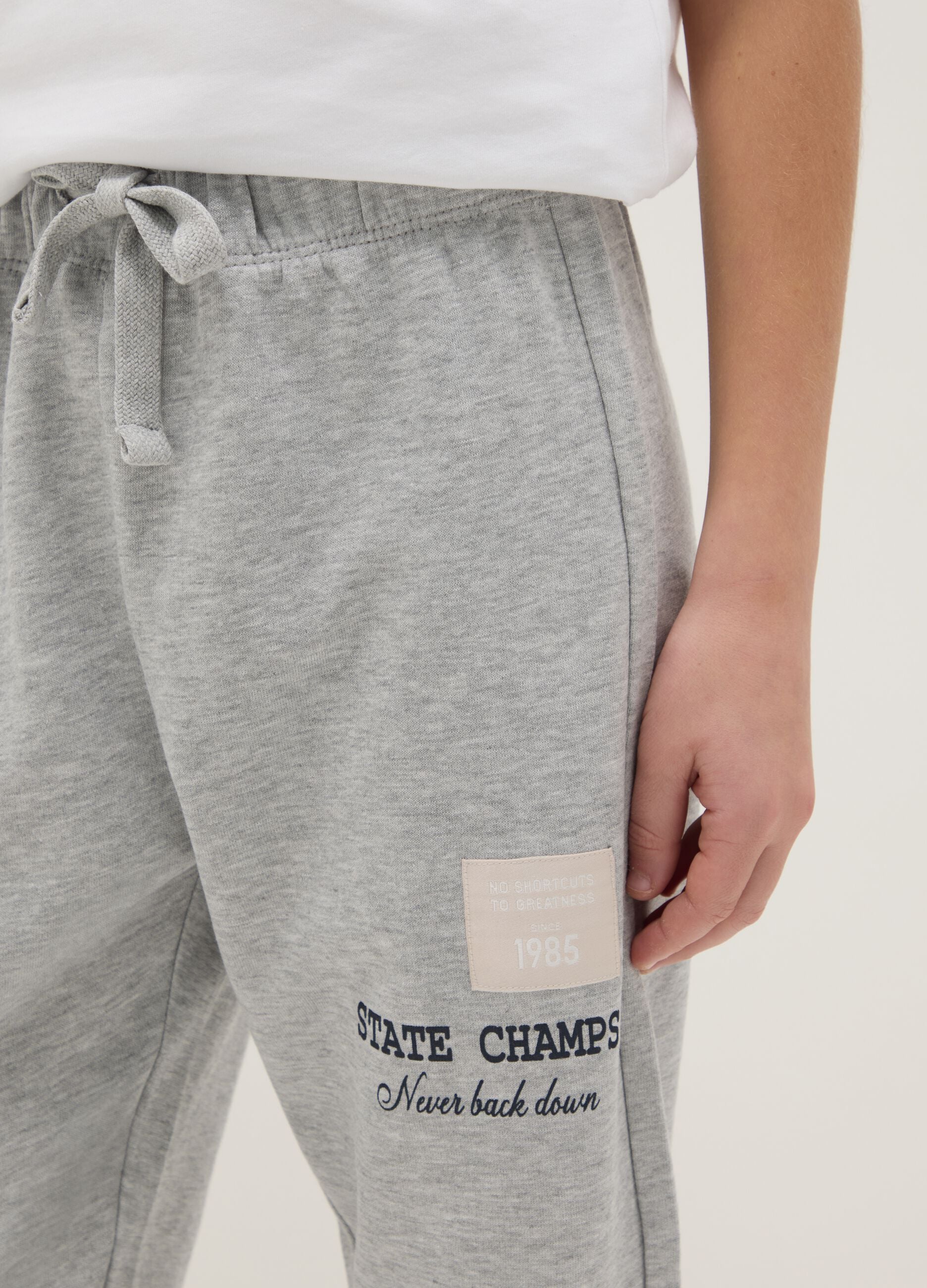 Boys' Grey Jogger Trousers in Pure Cotton Regular Fit