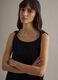 Long black cotton-blend dress, regular fit_3