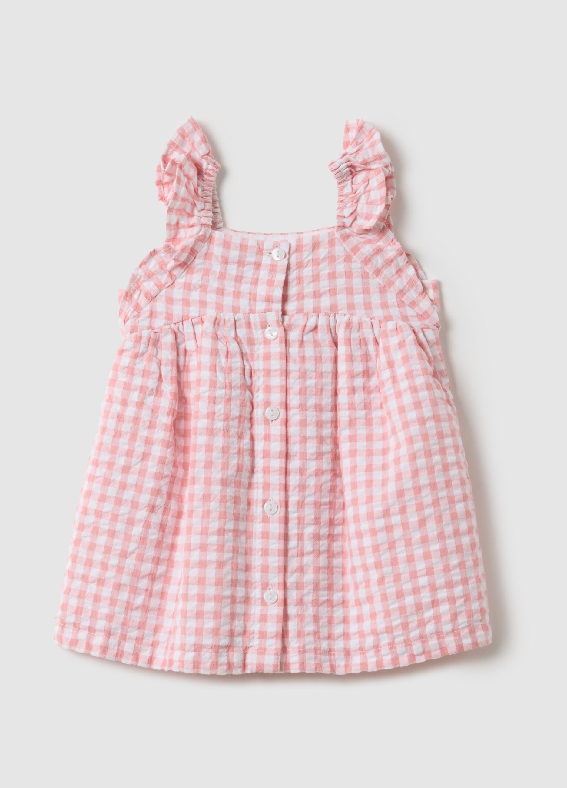 Multicolour check pure cotton dress for baby girls regular fit