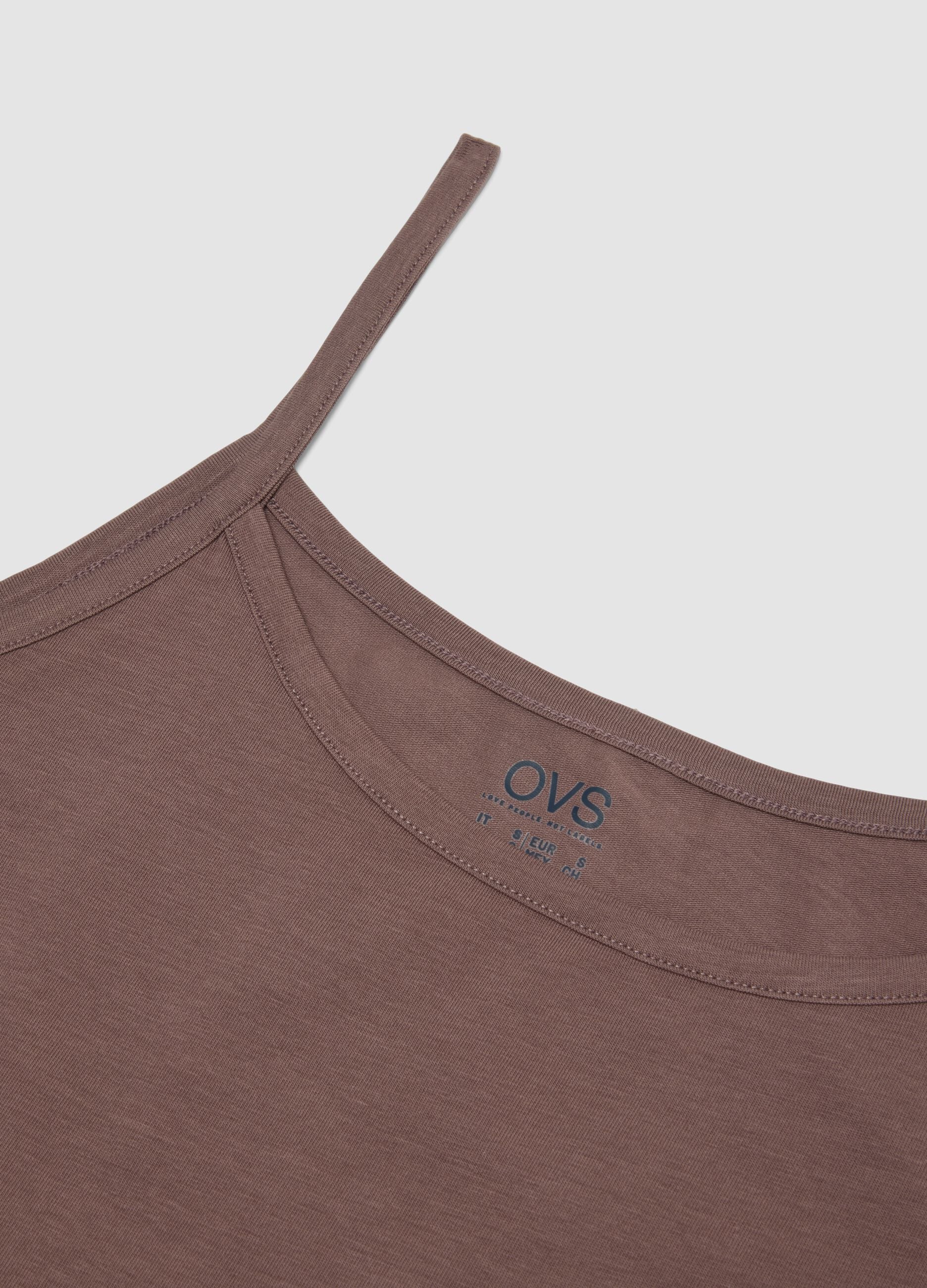 2-pack of brown and white stretch organic cotton vests