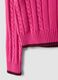 Pink pure cotton cable-knit V-neck jumper for girls_3