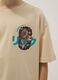 Beige pure cotton children's oversized fit T-shirt with dragon_2