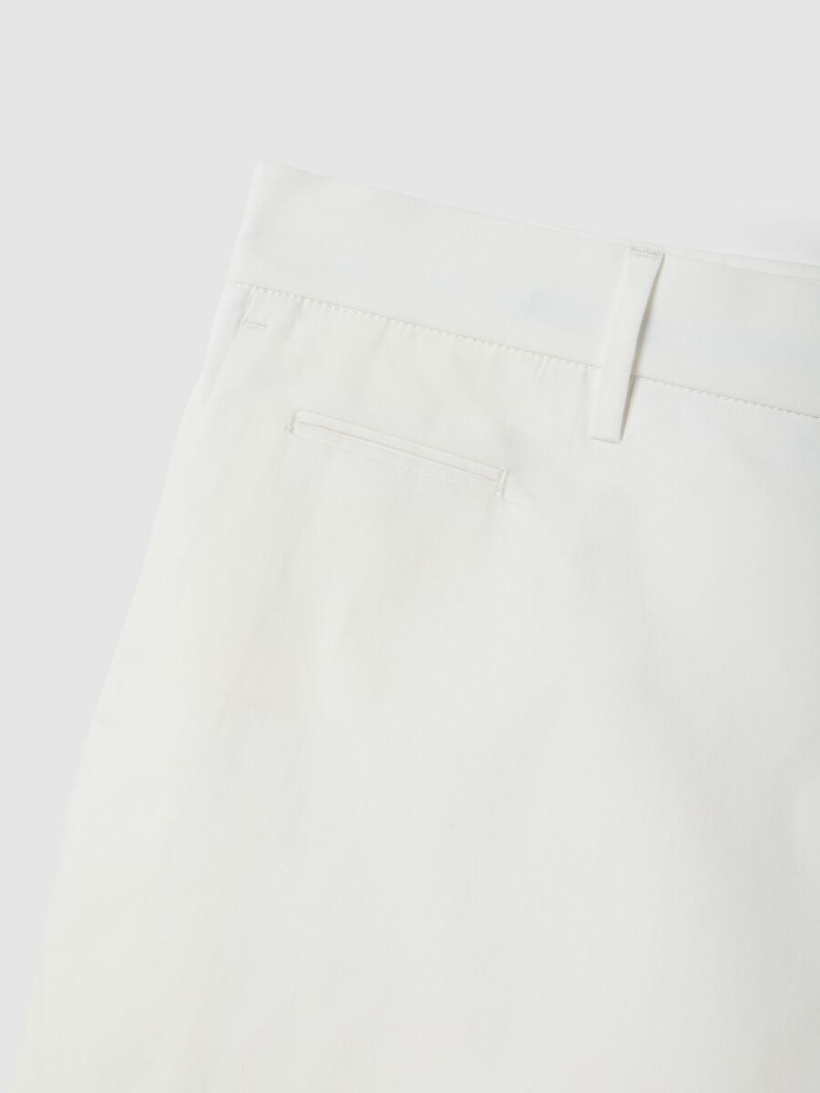 White stretch cotton trousers, regular fit_5