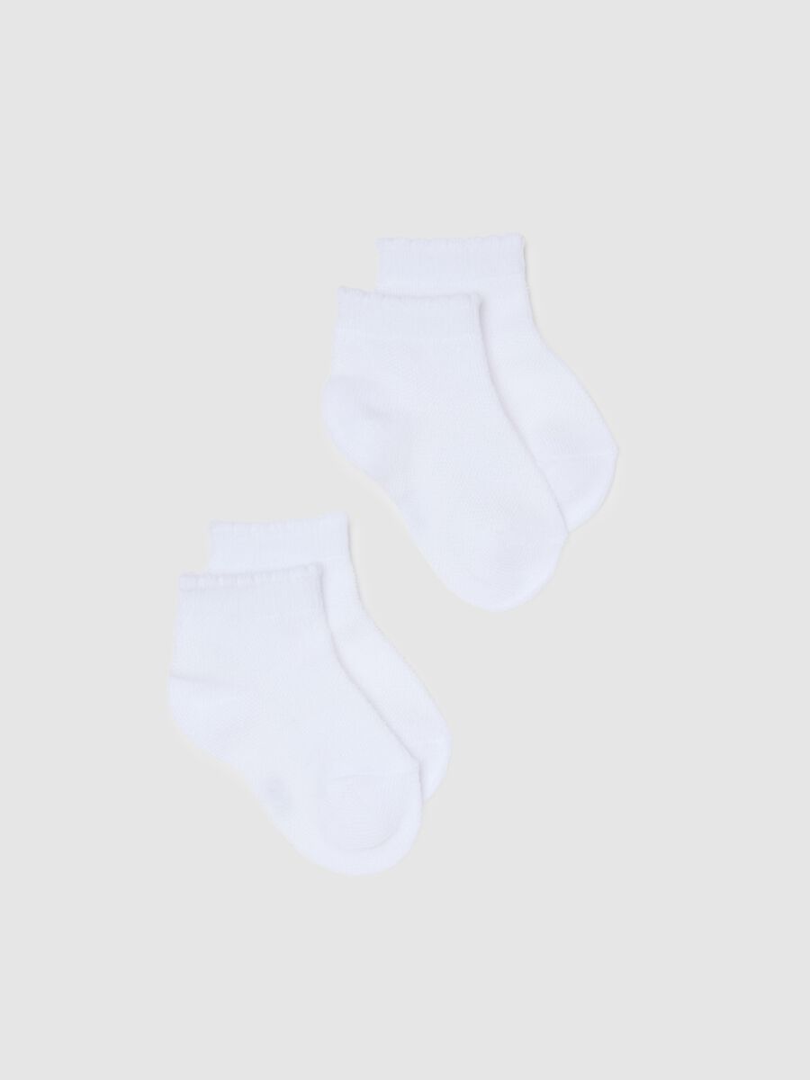 Two-pack of white cotton blend baby socks regular fit_0