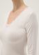 White long sleeve regular fit jumper with lace trims_3