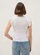 T-shirt in puro cotone bianca slim fit con volant_2
