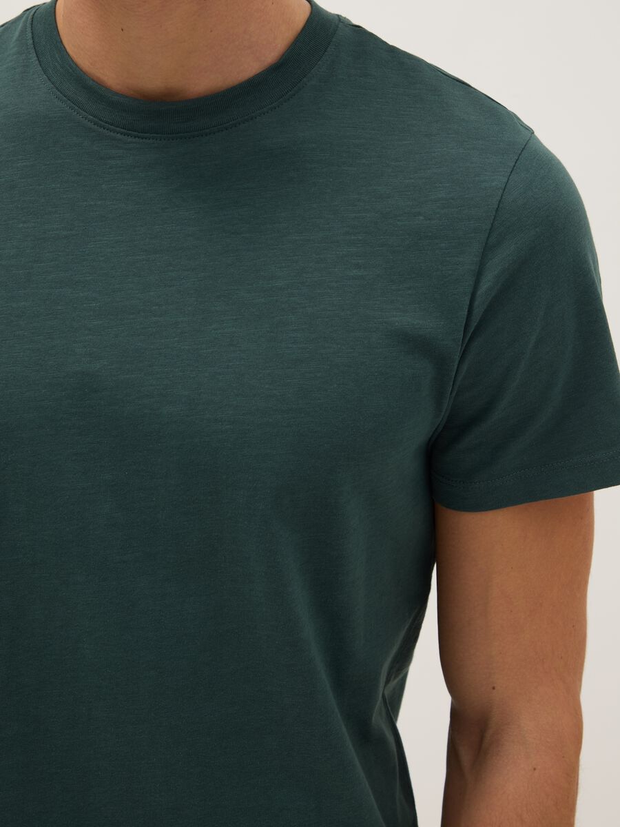 Green Pure Cotton T-shirt with Regular Fit_3